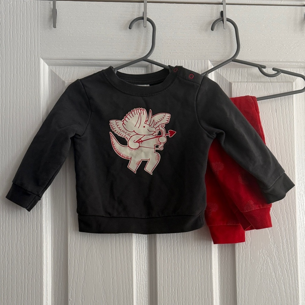 Cat & jack toddler set dark gray with Red Accents 12 months
